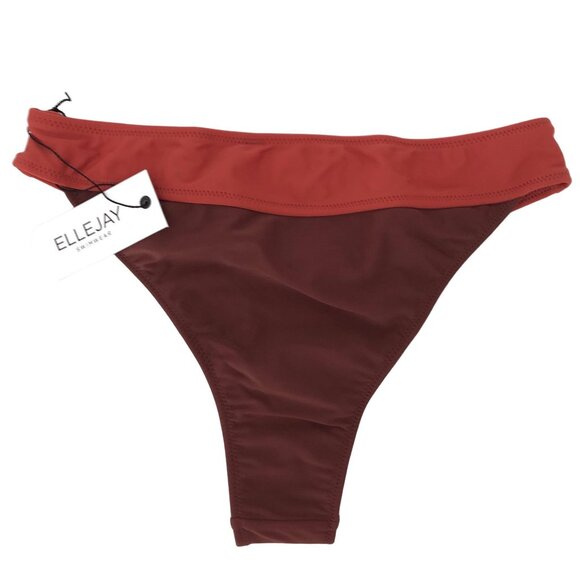 NWT Ellejay Womens Brown Terra-Cotta Ruby High leg Bikini Bottom Size XS - Picture 2 of 5